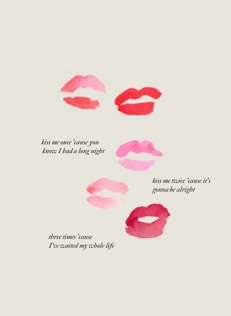 Картина Отпечатки губ помадой