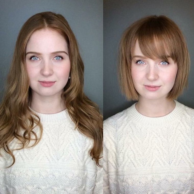 До и после стрижки длинных волос