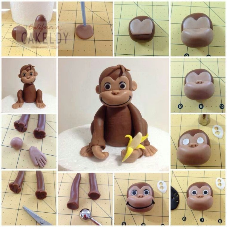 Лепка обезьяна