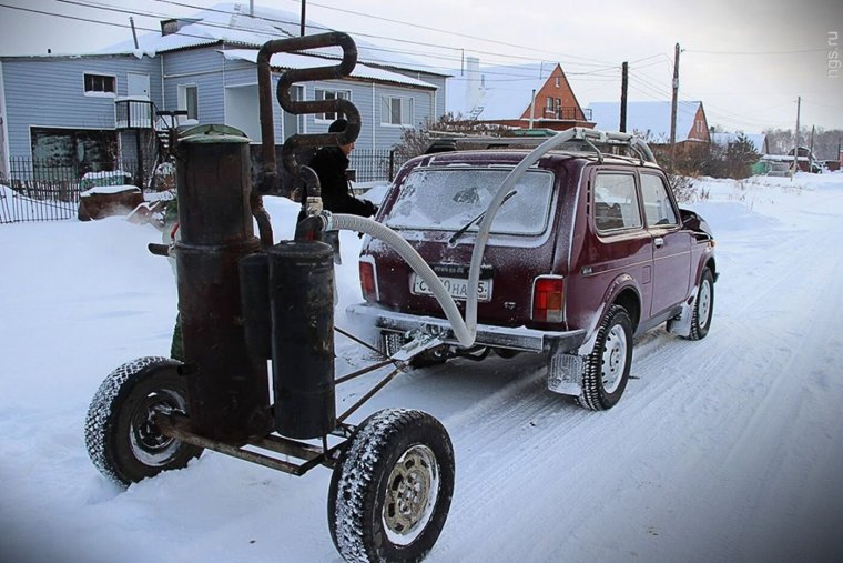 Газогенератор на дровах на УАЗ