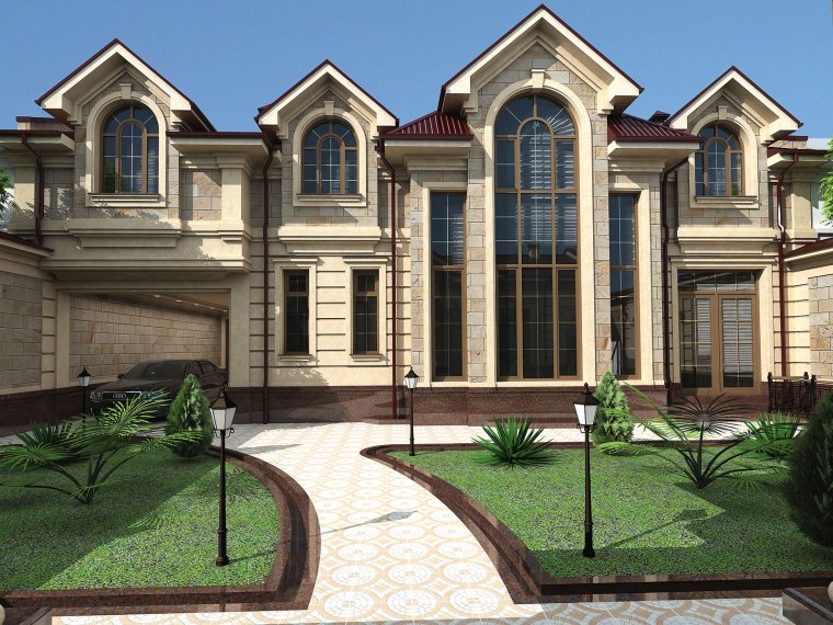 Травертин фасад Узбекистан Андижан