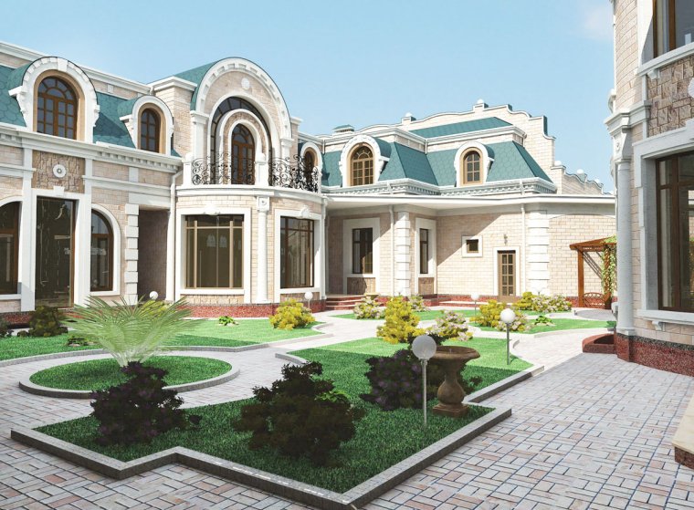 Травертин фасад Узбекистан Андижан