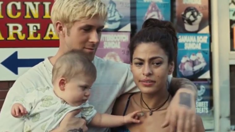 Ева Мендес и Райан Гослинг в фильме место под соснами