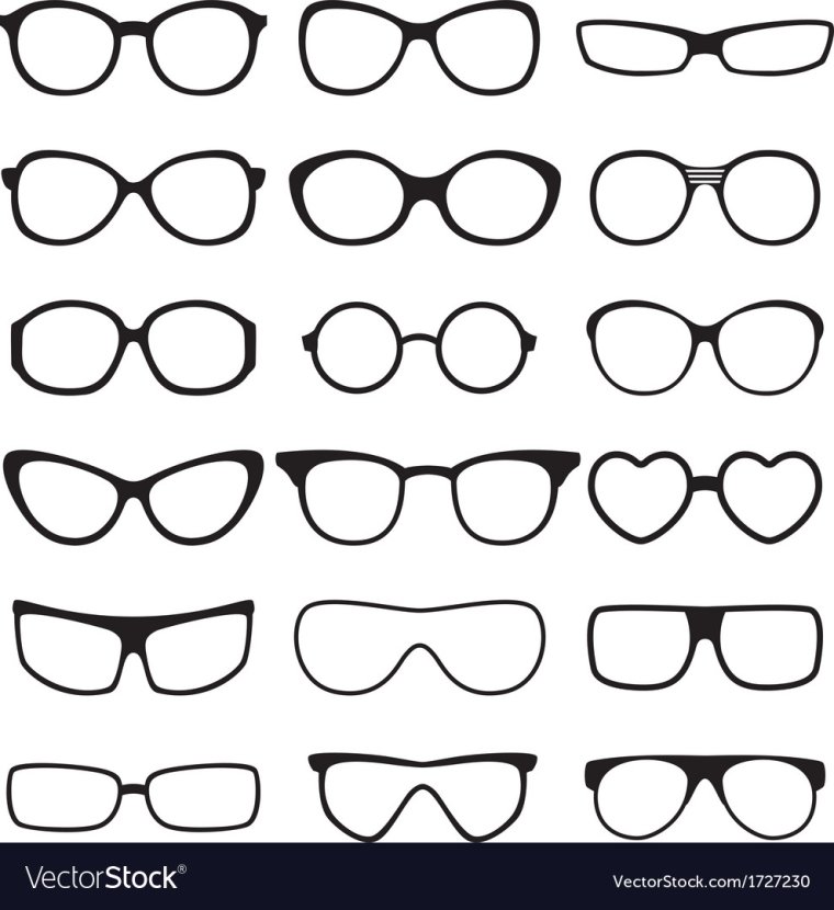 Форма очков трафарет