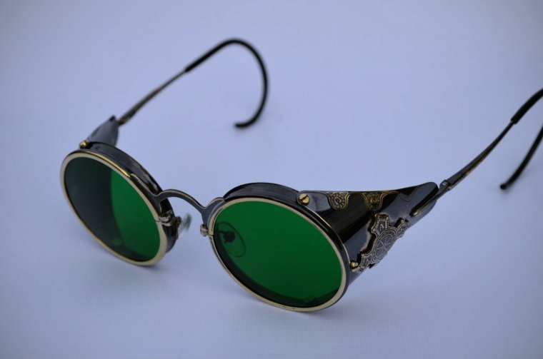 Зеленые круглые очки