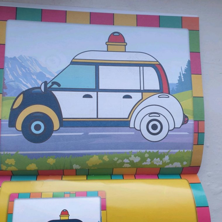 Аппликация машинка из цветной бумаги