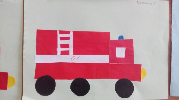 Аппликация трактор из цветной бумаги