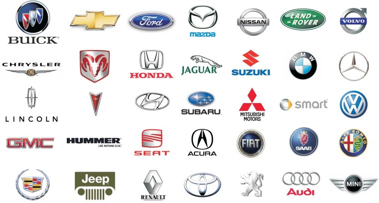 Эмблемы машин и их названия