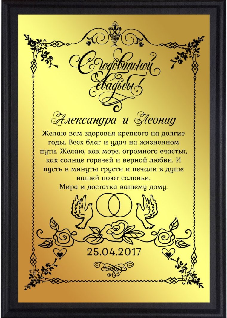 Открытка с юбилеем свадьбы!
