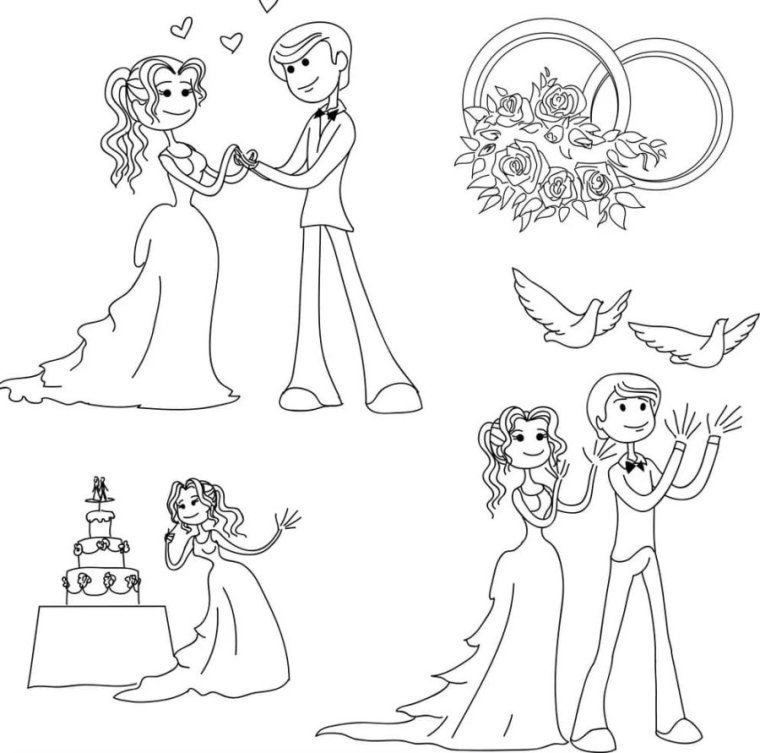 Раскраска жених и невеста