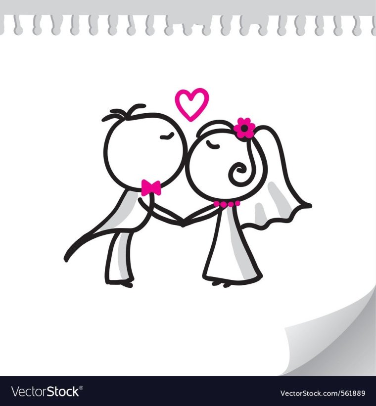 Свадьба смешной рисунок карандашом