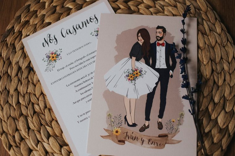 Пригласительные на свадьбу с портретами