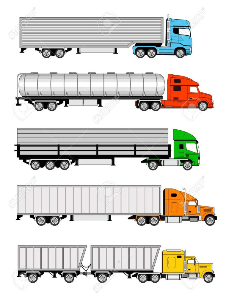 Рисуем грузовик вид сбоку