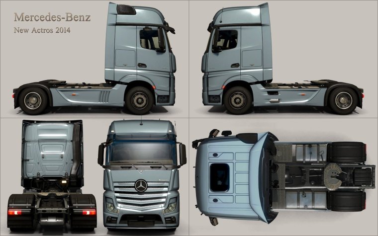 Mercedes Benz Actros 1851 Blueprint