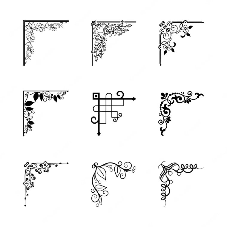 Узор для украшения углов в листе