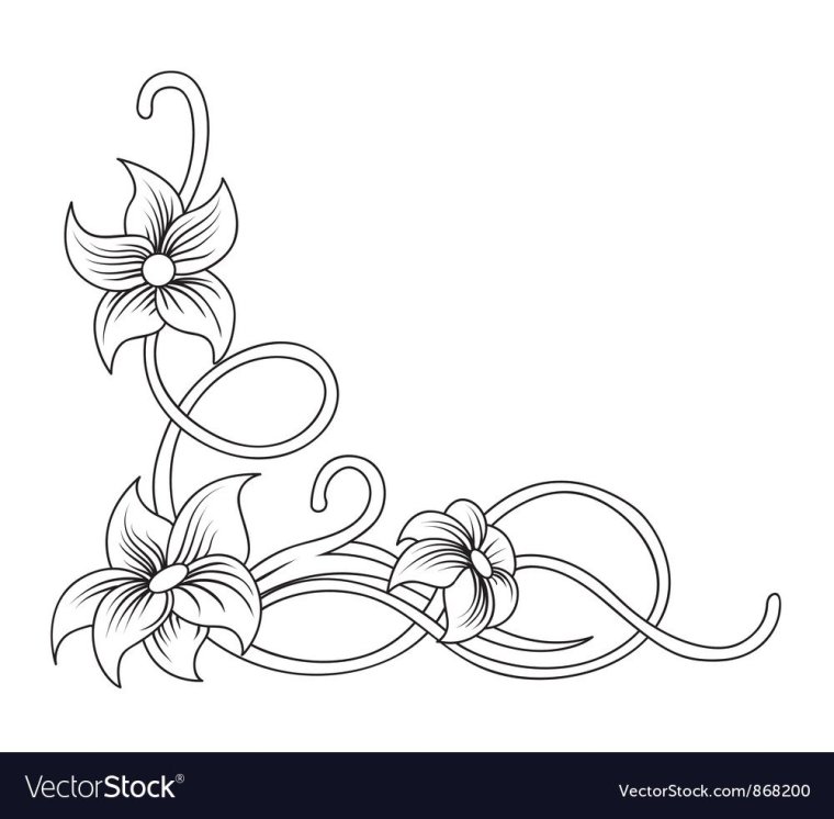 Угловой орнамент из цветов