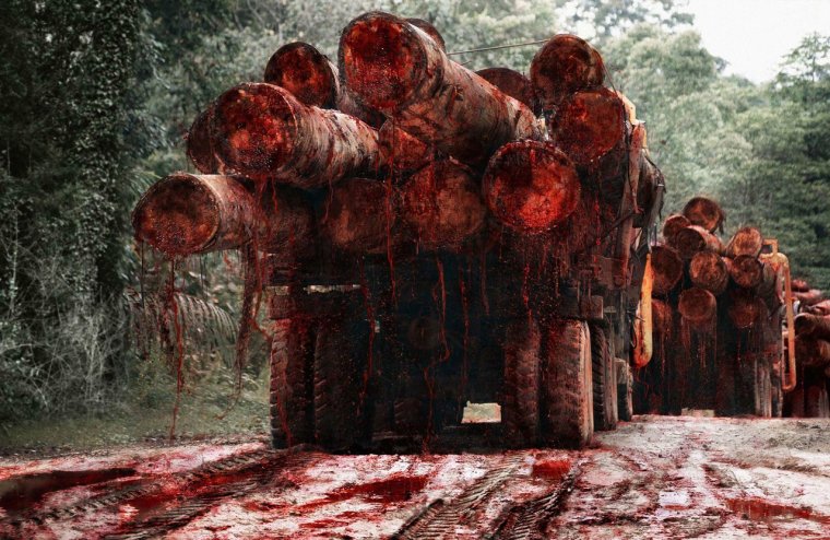 Тату демон на груди