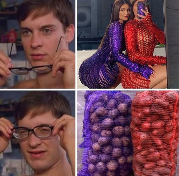 Мем человек паук очки