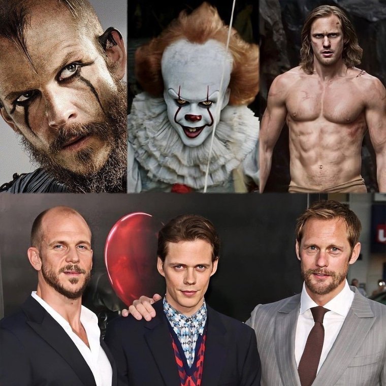 Билл Скарсгард с семьей