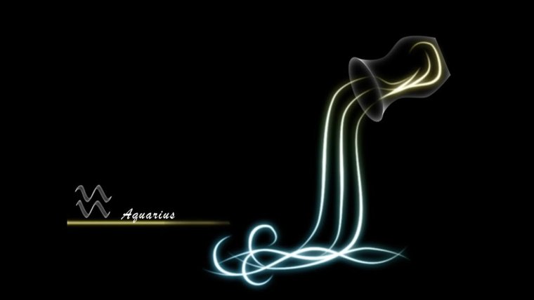 Неоновые знаки зодиака Водолей