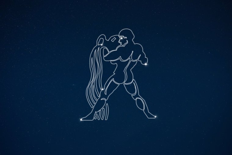 Водолей на черном фоне