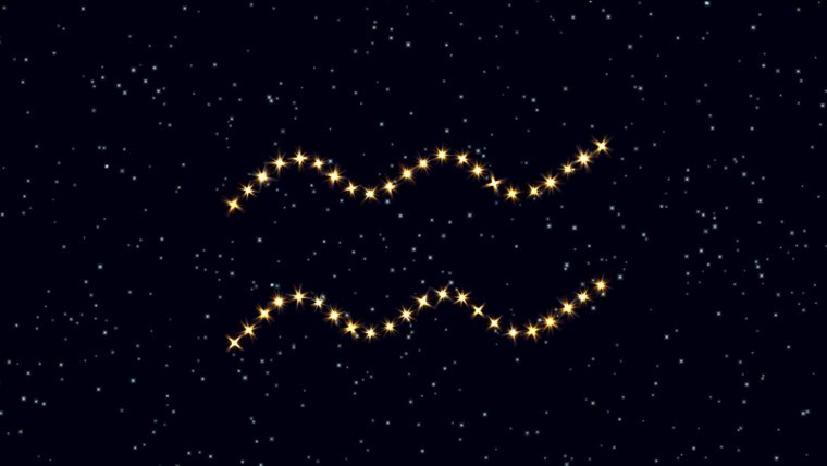 Водолей на черном фоне