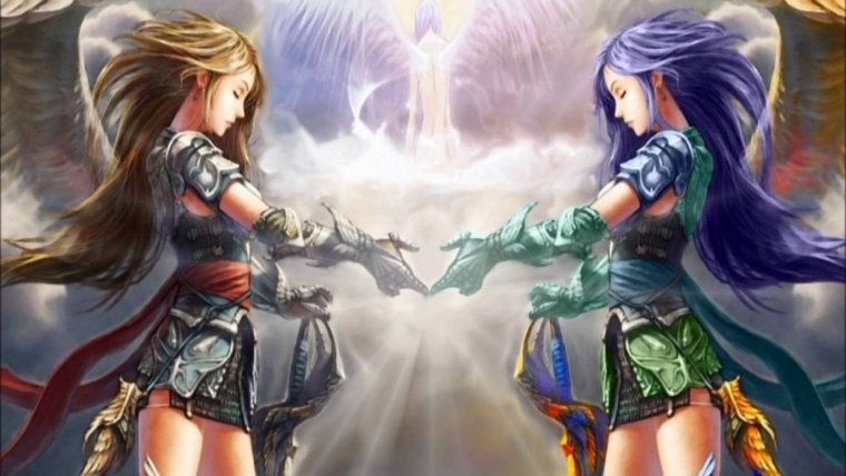 Девушки ангелы в доспехах аниме