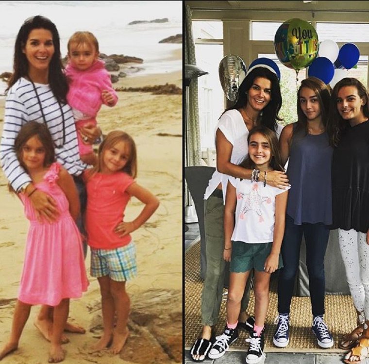 Энджи Хармон в коротком халатике