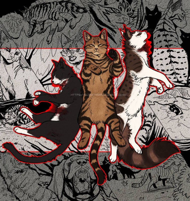 Коты Воители Звездоцап ежевика и Коршун