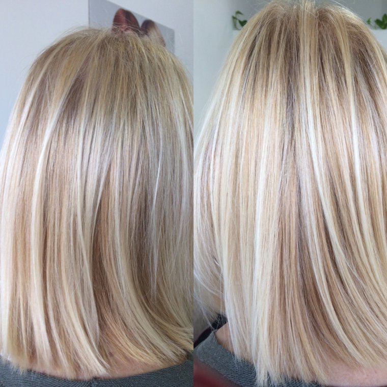 Пикси Боб окрашивание блонд