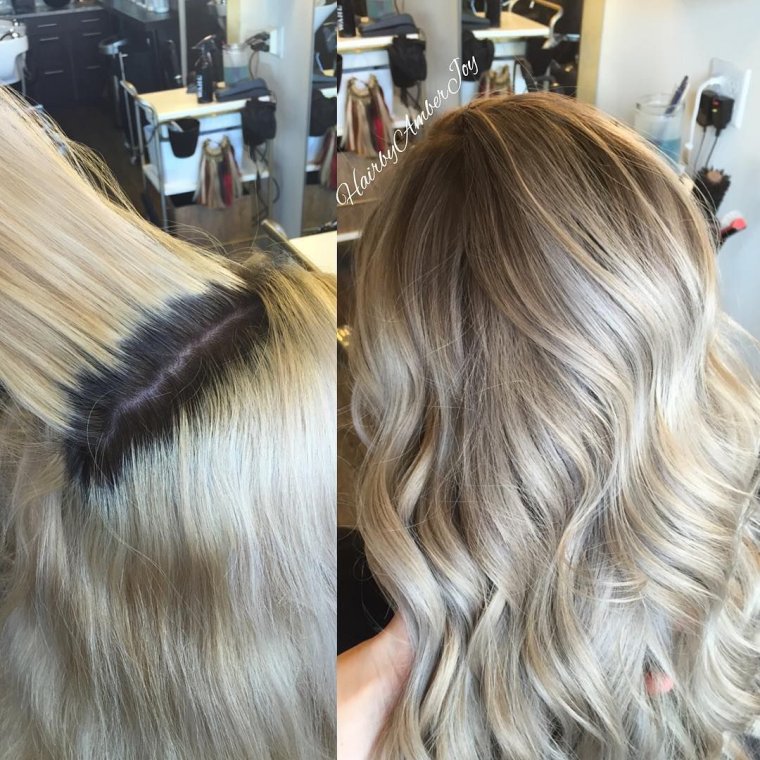 Мелирование крупными прядями на русые волосы