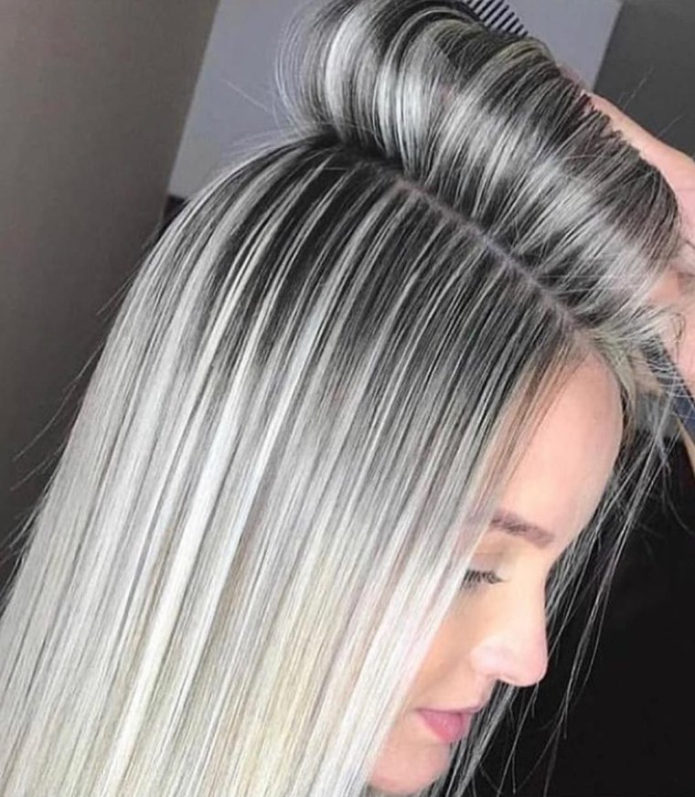 Прикорневое мелирование блонд