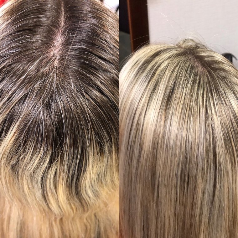 Мелирование на корни волос