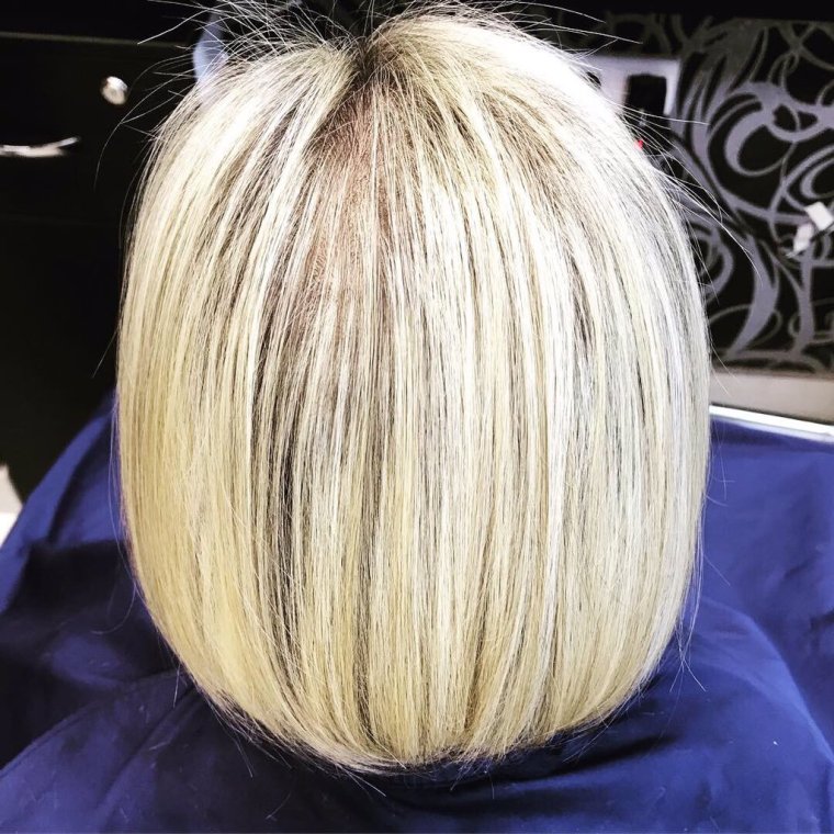 Вуальное мелирование на каре