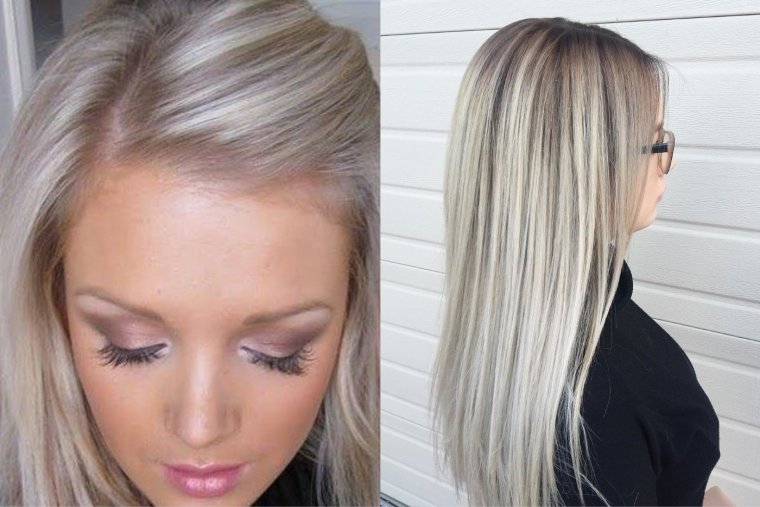 Двойное мелирование на светлые волосы