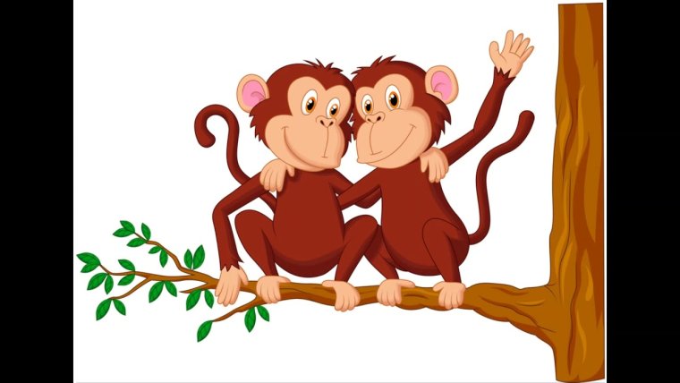 Две мартышки Рисованные