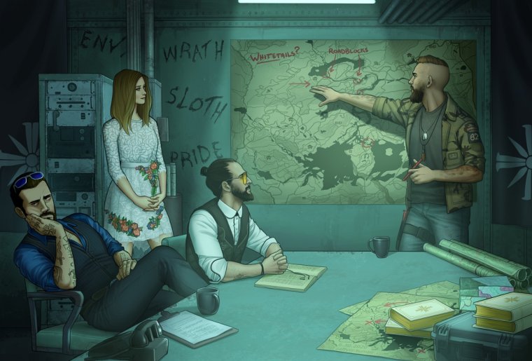 Far Cry 5 семья СИД арт