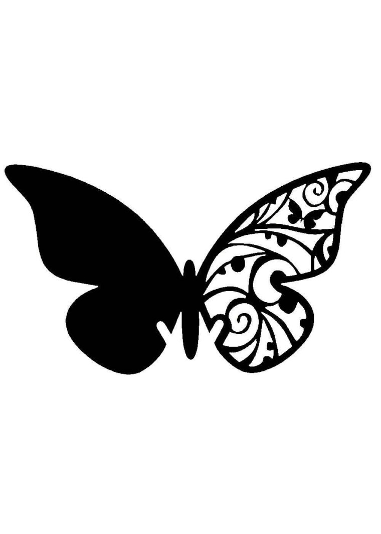 Контуры бабочек для декора