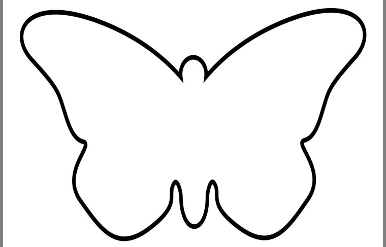 Бабочка контур силуэт для малышей