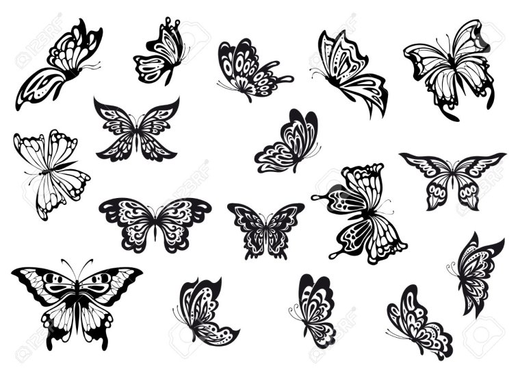 Мотылек силуэт