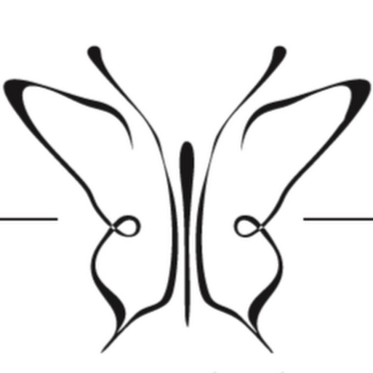 Бабочка черно белая контур