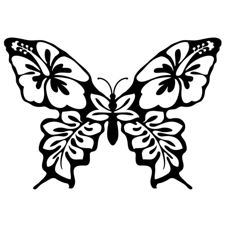 Символы бабочка контур