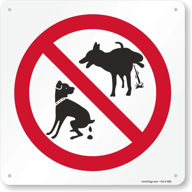 Собака срет на фоне заката