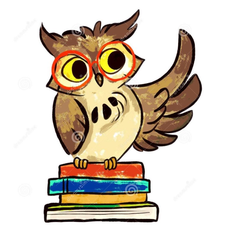 Нарисовать сову с книгой