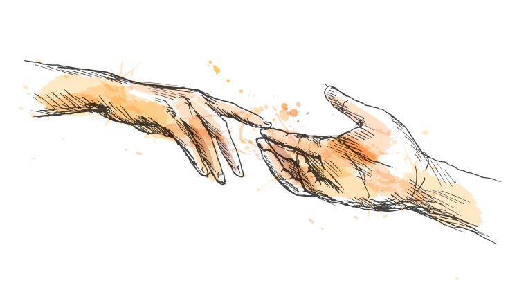 Кисти рук прикосновение