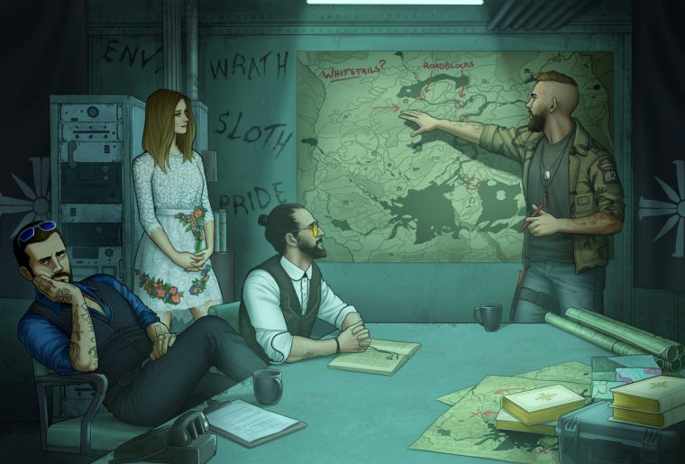 Far Cry 5 семья СИД арт