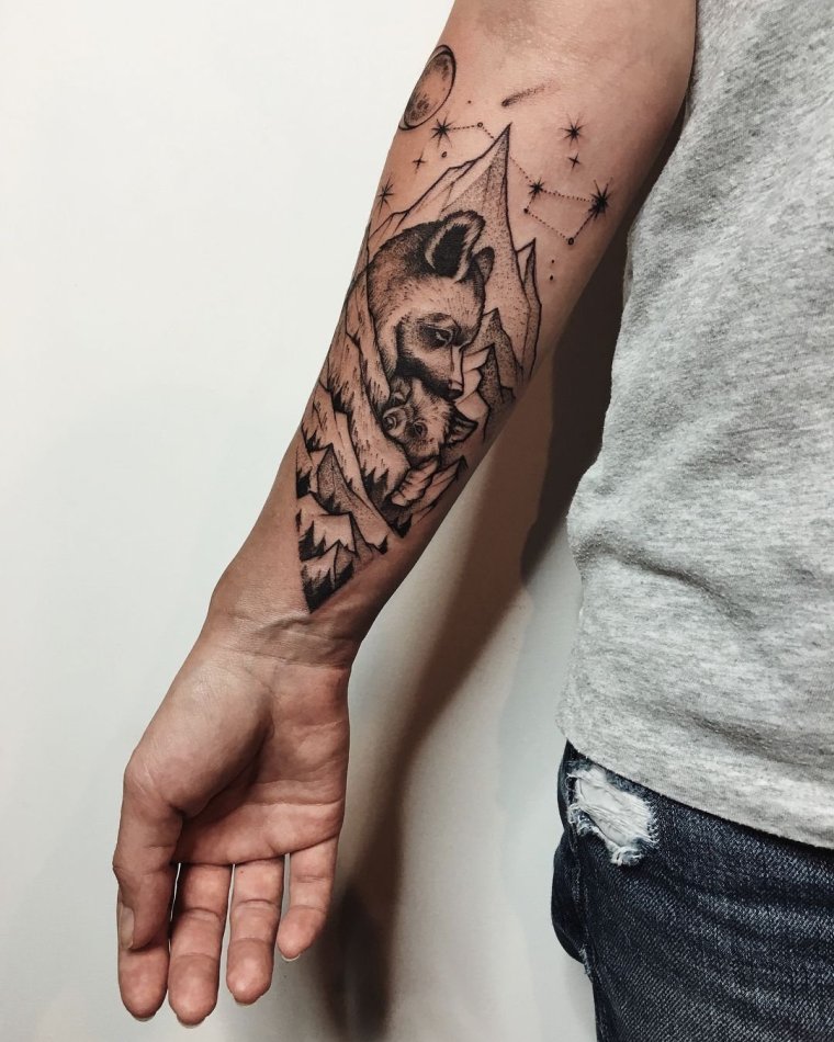 Тату на внутренней стороне предплечья мужские