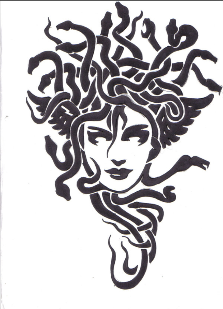 Медуза Горгона тату эскиз