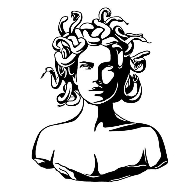 Девушка с рогами эскиз