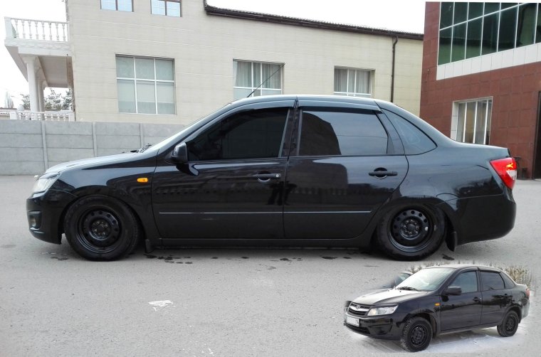 Лада Гранта черная заниженная